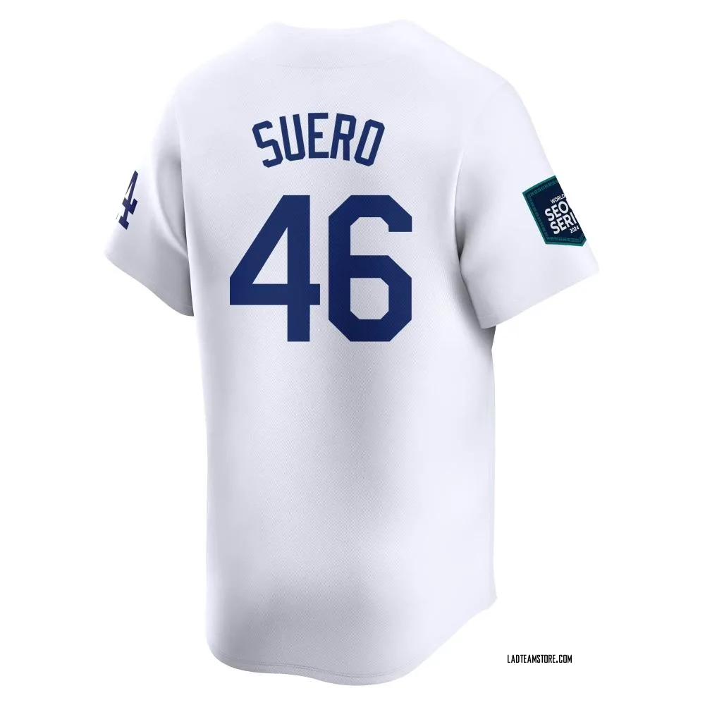 Men's Limited White Wander Suero Los Angeles Dodgers 2024 World Tour