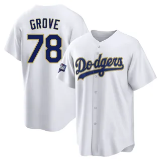 Michael Grove Youth Nike White Los Angeles Dodgers Home Replica Custom Jersey Size: Small